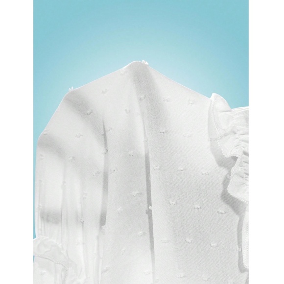 Babydoll White Summer Mini Dress Flared - Picture 13 of 13